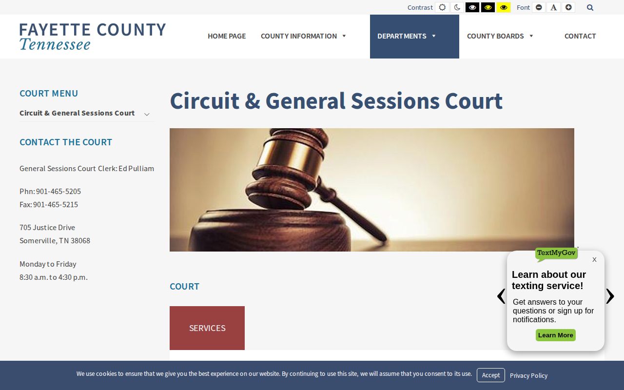 Fayette County court contact source for released inmate records